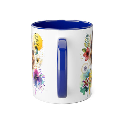 Colorful Artistic Accent Mug - "Free and Loving Me" - Vibrant Coffee Mug for Art Lovers, Gift for Her, Inspirational Drinkware, Home [...]