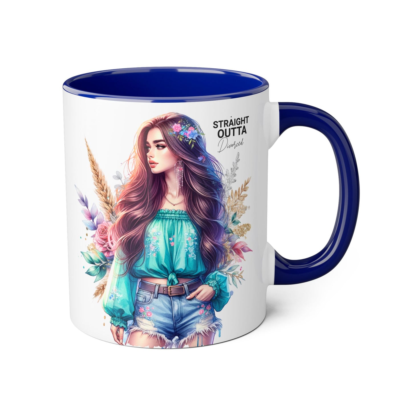 Straight Outta Divorced Humoristic Vibrant Floral Accent Mug, Straight Outta Design, Gift for Coffee Lovers, Boho Home Decor, Ideal for Birthdays, Celebrations, Enjoy [...]