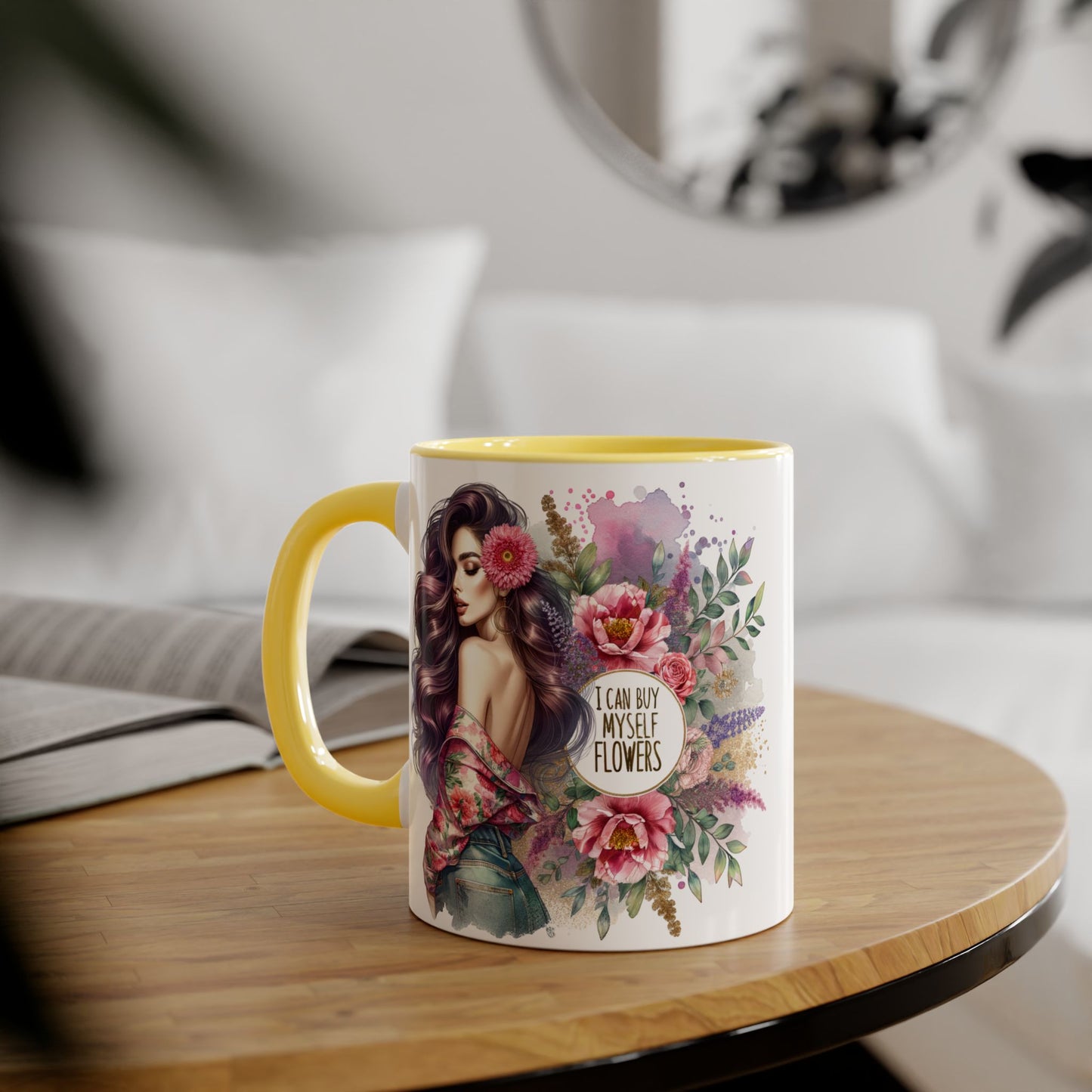 I Can Buy Myself Flowers Floral Inspiration Mug, Unique Gift for Her, Coffee Cup, Self-Care Item, Beautiful Floral Design