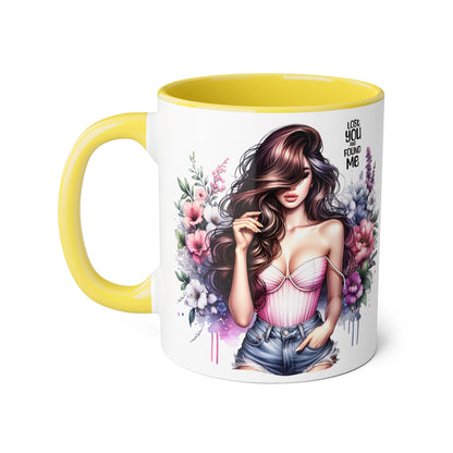 Floral Art Accent Mug - Lost You and Found Me , Coffee Lover Gift, Home Decor, Birthday, Mother's Day, Inspirational Drinkware