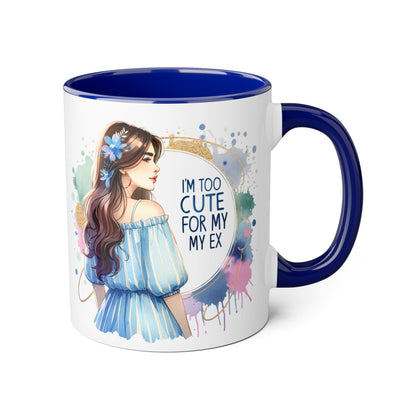 Cute Ex-Quote Accent Mug, Funny Gift for Best Friend, Coffee Lover, Unique kitchen Decor, Cute Quote Mug