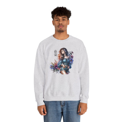 Lost You And Found Me Whimsical Floral Crewneck Sweatshirt | 'Until You Came to Me' Quote | Cozy Gift for Her, Floral Sweatshirt, Relaxed Style, Casual Wear