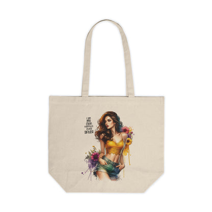 I Am My Own Happily Ever After  Stylish Canvas Tote Bag, Floral Design Tote, Eco-Friendly Shopping Bag, Casual Tote for Everyday Use, Perfect Gift for Her