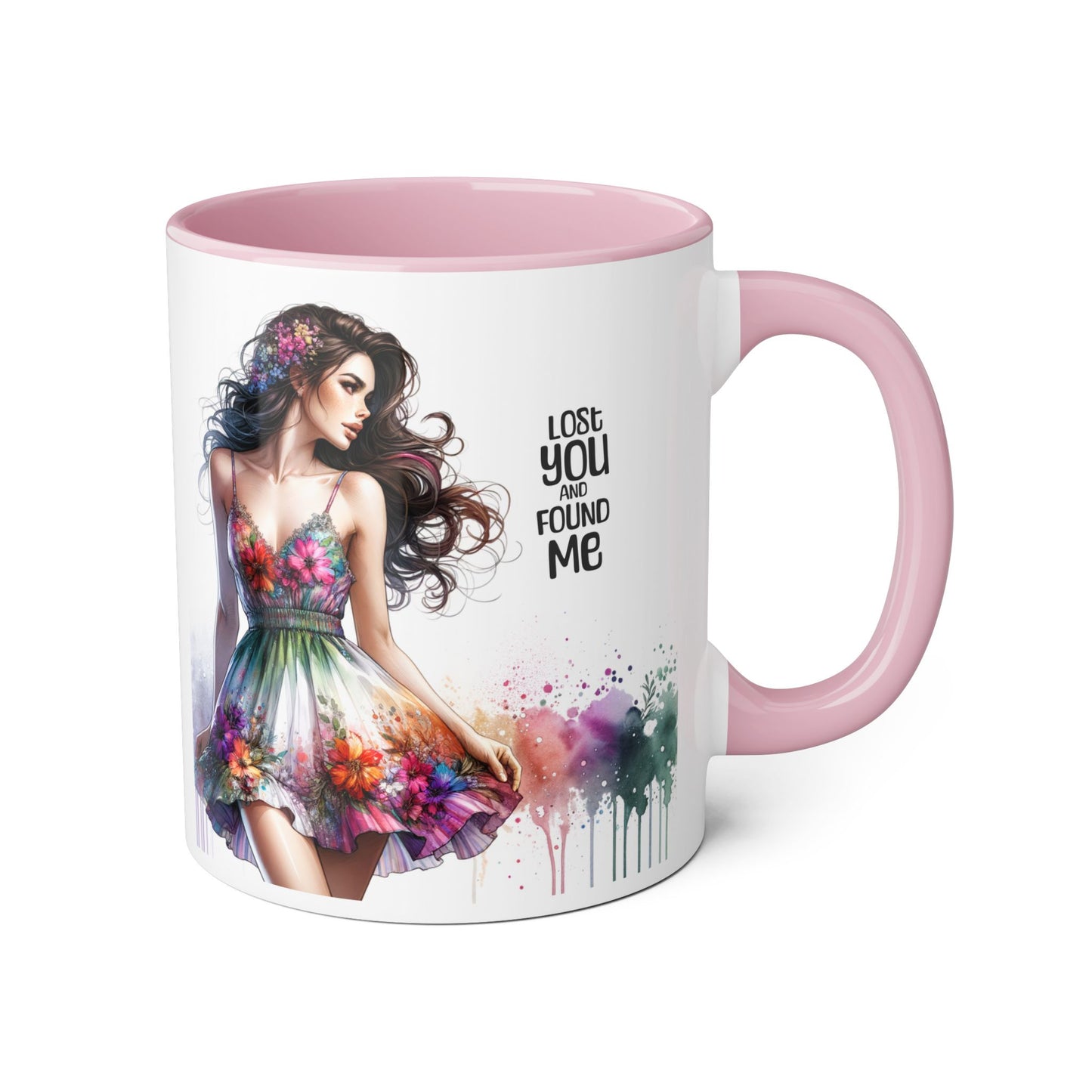 Lost You and Found Me Floral Dreamer Accent Mug | Colorful Coffee Cup | Inspirational Gift for Her | Artistic Drinkware | Perfect for Holidays & Celebrations