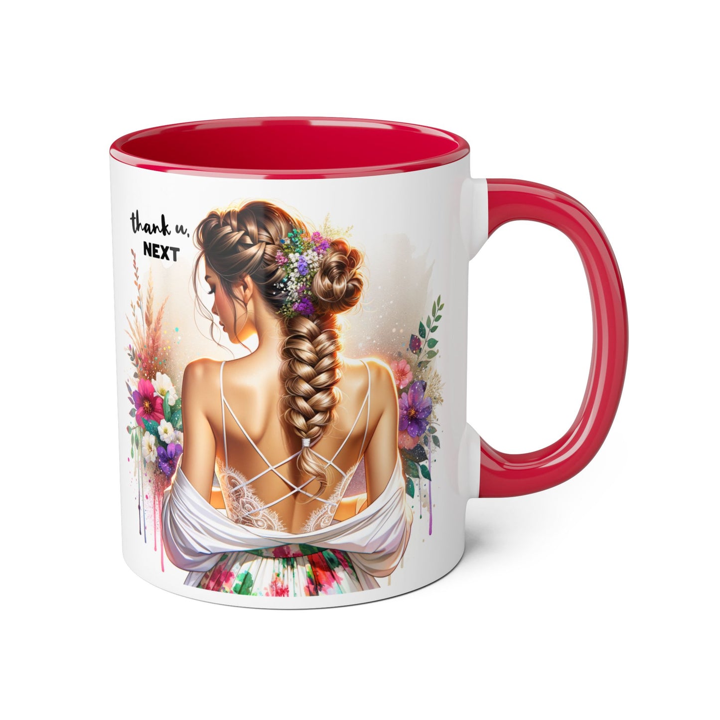 Thank U, Next Chic Floral Accent Mug, Next Season Inspired Coffee Cup, Gift for Her, Boho Style Drinkware, Home Decor, Unique Birthday Present