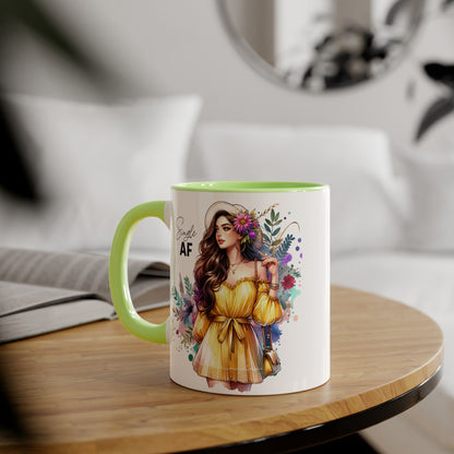Single AF Floral Accent Mug - Perfect Gift for Singles, Cute Coffee Cup for Friends, Birthday or Self-Care Treat