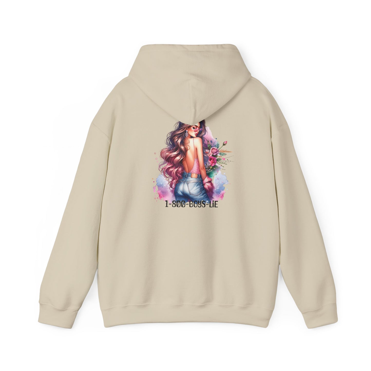 1-800-Boys-Lie Floral Art Hooded Sweatshirt, Cozy Unisex Hoodie, Everyday Wear, Gift for Her, Casual Style