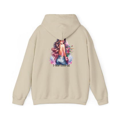 1-800-Boys-Lie Floral Art Hooded Sweatshirt, Cozy Unisex Hoodie, Everyday Wear, Gift for Her, Casual Style