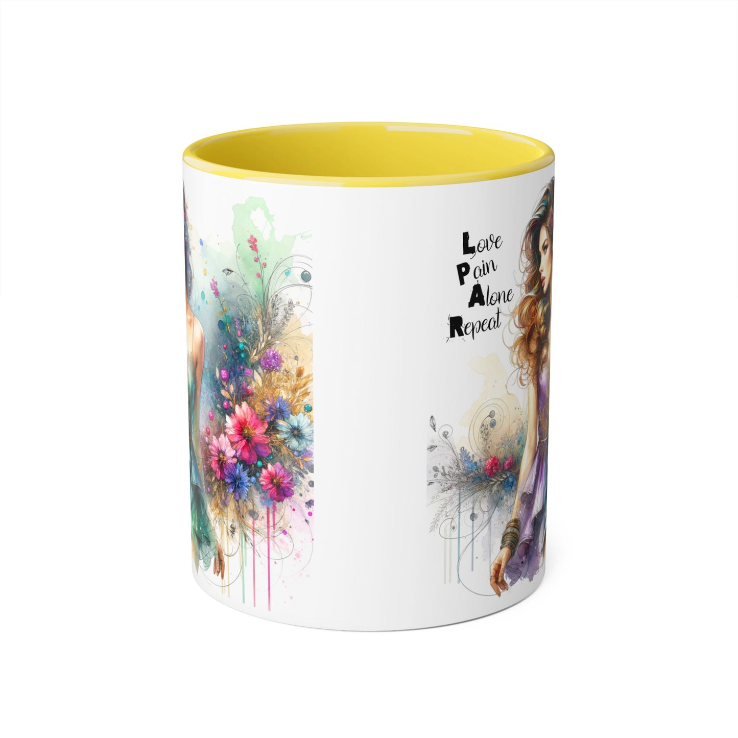 Whimsical Floral Accent Mugs, 11oz - Perfect for Coffee Lovers, Gift for Her, Home Decor, Birthday, Mother's Day