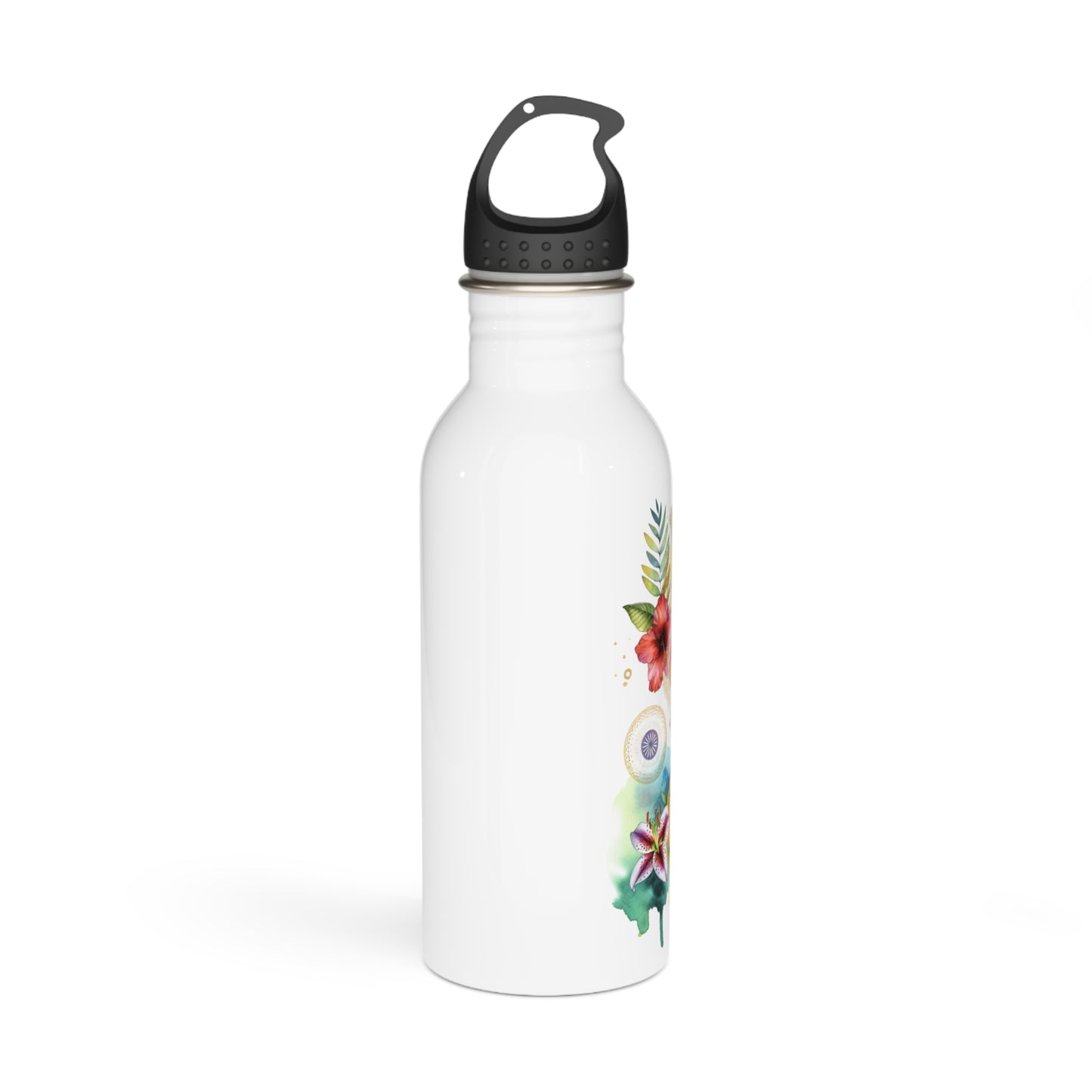 Thank U, Next Stylish Stainless Steel Water Bottle with Floral Art - Perfect for Everyday Use, Travel, Gifts, Fitness, Eco-Friendly Hydration