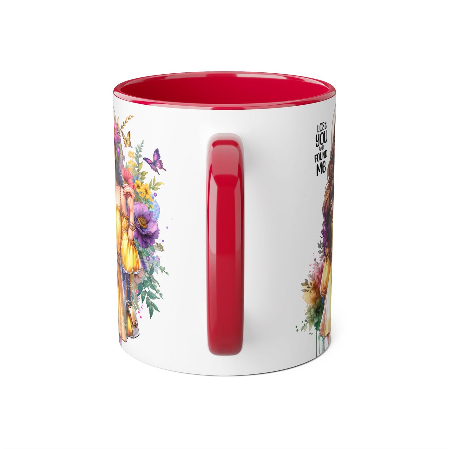 Lost You and Found Me Whimsical Floral Accent Mugs - Unique Coffee Cup, Perfect Gift for Her, Tea Lover, Home Decor, Birthday, Mother's Day