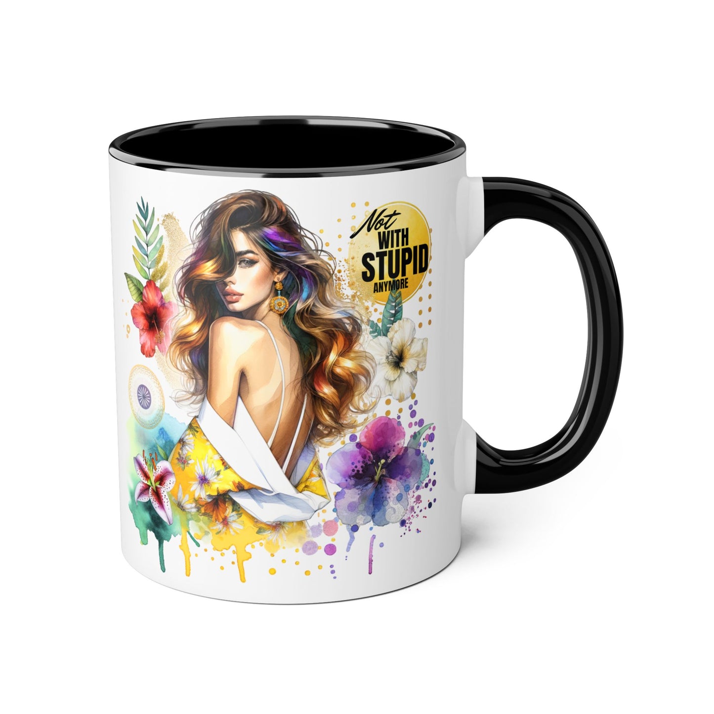 Not With Stupid Anymore Humoristic 11oz Accent Mug