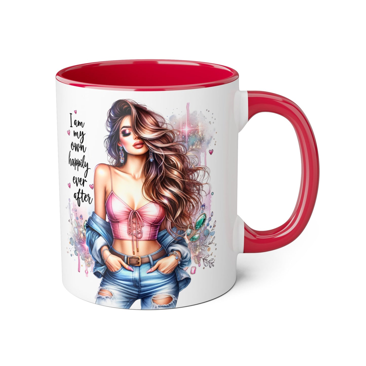 I Am My Own Happily Ever After Empowered Woman Accent Mug, Motivational Gift, Coffee Cup, Self-Love Mug, Feminine Decor, Inspirational Kitchenware