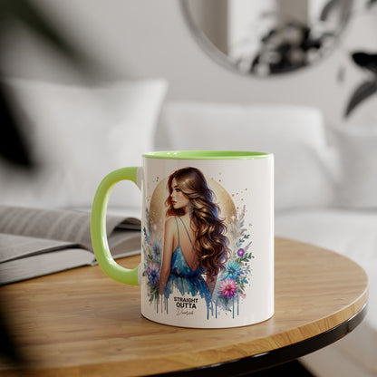 Straight Outta Divorced Humoristic Floral Accent Mugs - Unique Gift for Coffee Lovers, Home Decor, Birthday Gift, Art Mug, Personalized Drinkware