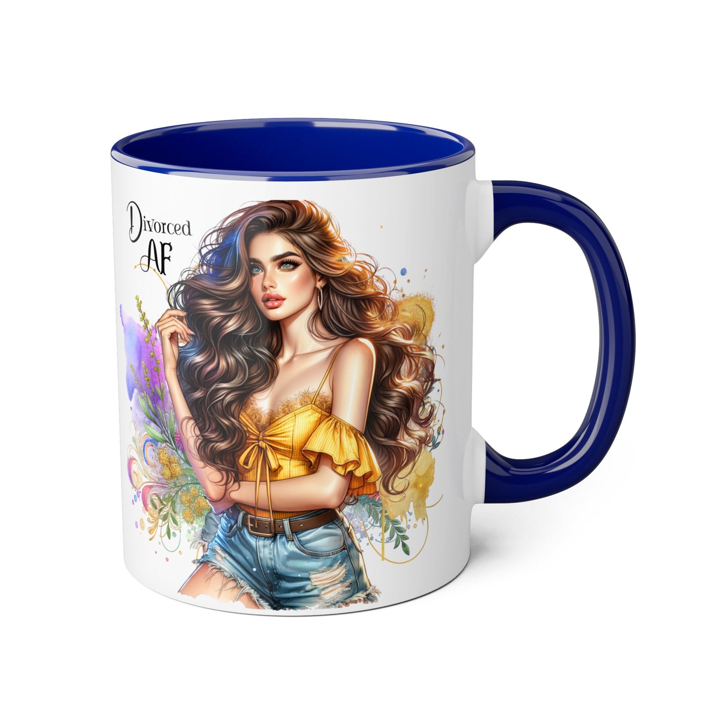 Divorced AF Accent Mug – Perfect for Coffee Lovers, Gift for Divorce Celebration, Sassy Mug, Unique Coffee Cup, Empowering Drinkware