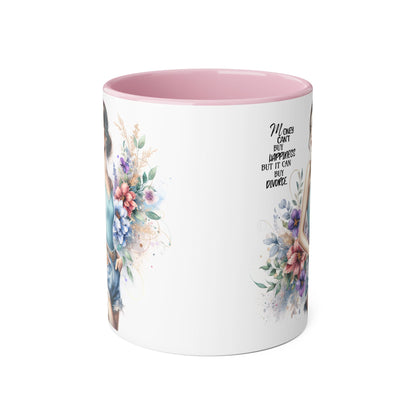 Money Can't Buy Happiness But It Can Buy Divorce Humoristic Inspirational Accent Mugs, Motivational Gift for Women, Floral Coffee Cup, Mother's Day Mug, Women Empowerment Drinkware