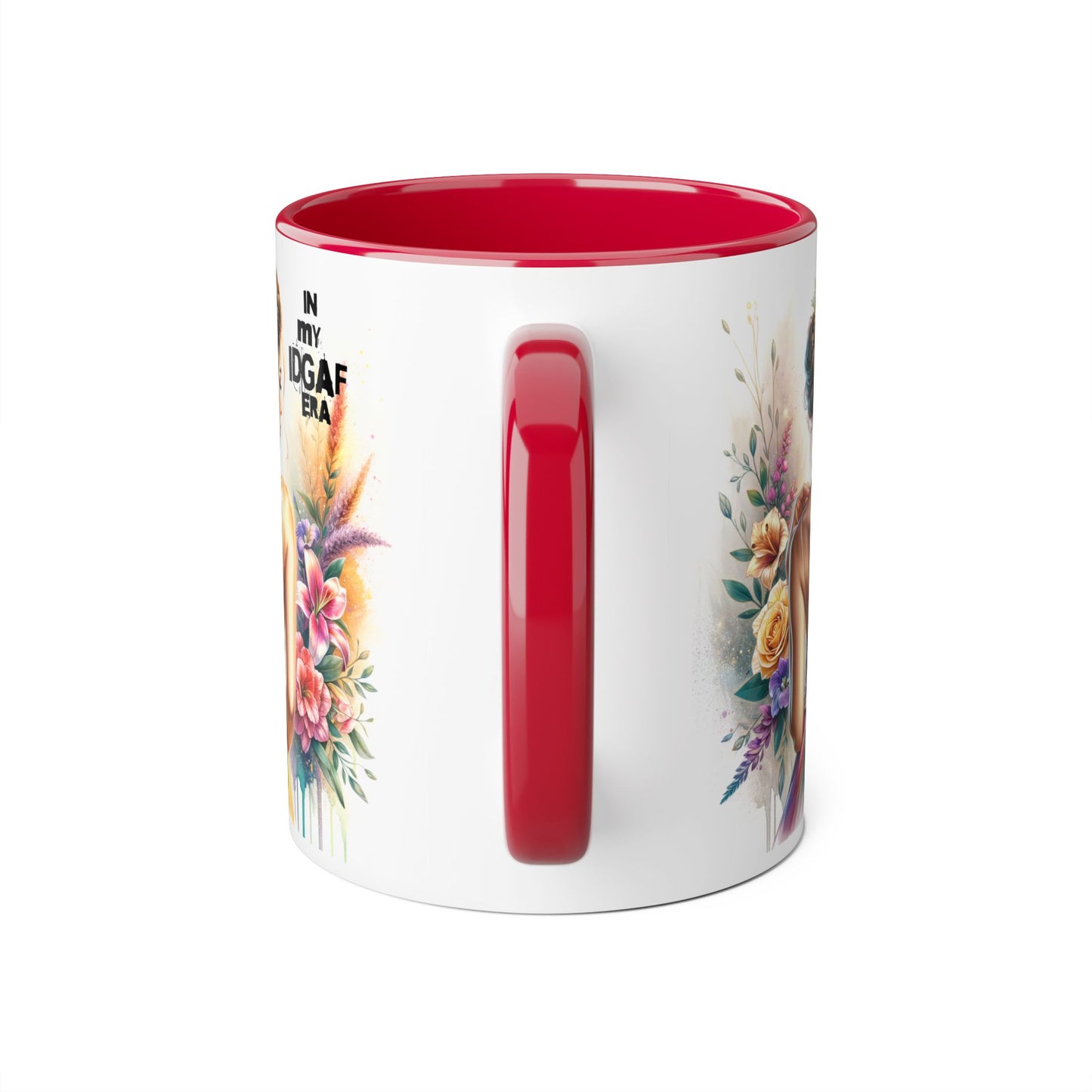 Bold Floral IDGAF Era Mug, Artistic Coffee Cup, Gift for Her, Self-Care, Coffee Lovers, Inspirational Drinkware