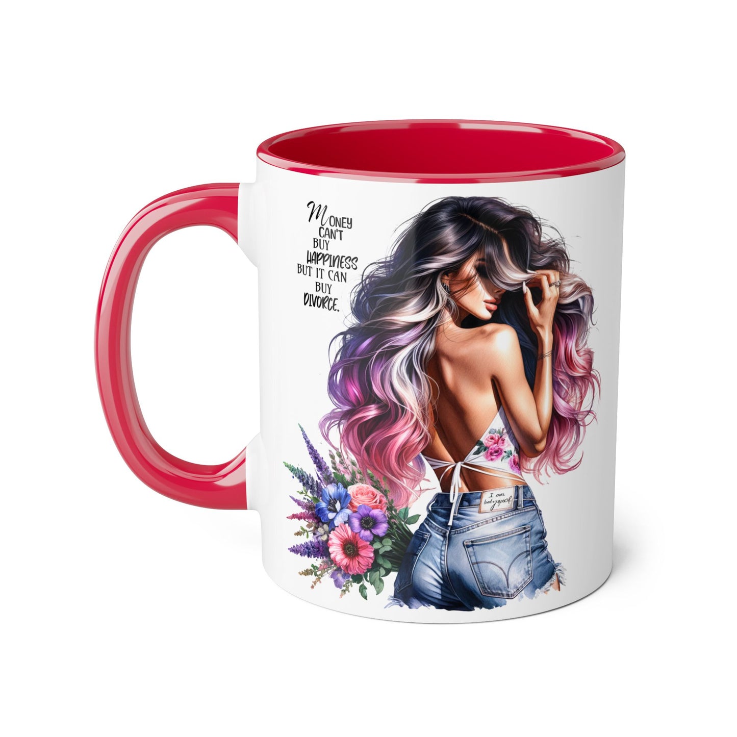 Mug - Money Can't Buy Happiness But It Can Buy Divorce Humoristic Accent Mug, 11oz