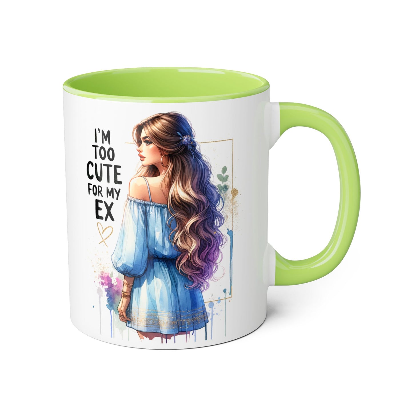 I'm Too Cute For My Ex Accent Mug, Fun Coffee Cup, Gift for Her, Sassy Mug, Relationship Humor, Unique Tea Mug, Personalized Drinkware