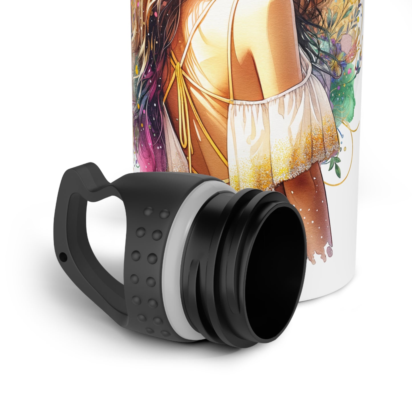 Thank U, Next Colorful Stainless Steel Water Bottle with Artistic Design, Outdoor Hydration, Gift for Her, Fitness Accessory, Unique Water Bottle, [...]