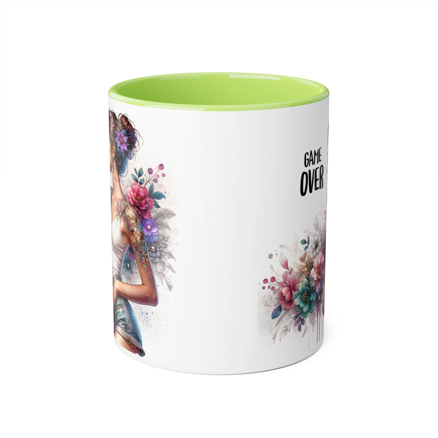Floral Game Over Mug | Stylish Coffee Cup for Gamers | Unique Gift for Birthdays, Holidays, or Just Because, Tea Mug, Accent Mugs