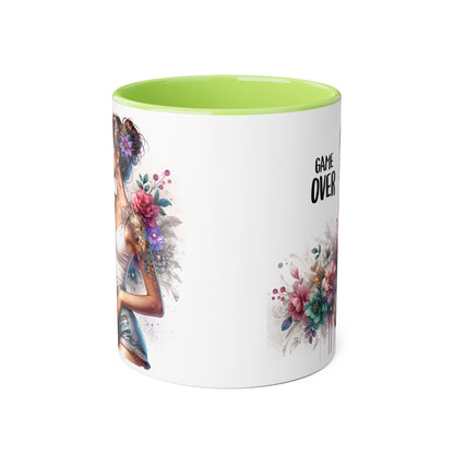 Floral Game Over Mug | Stylish Coffee Cup for Gamers | Unique Gift for Birthdays, Holidays, or Just Because, Tea Mug, Accent Mugs