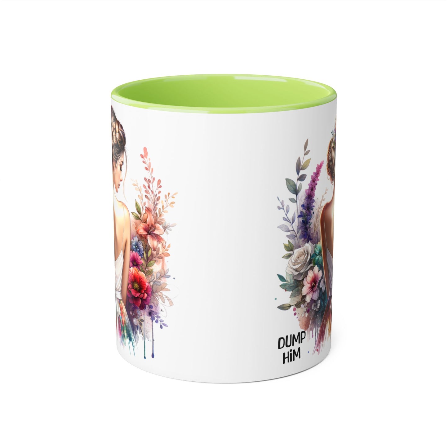 Floral Dump Him Mug, Cute Coffee Cup, Gift for Friends, Unique Kitchen Decor, Relationship Humor, Coffee Lover