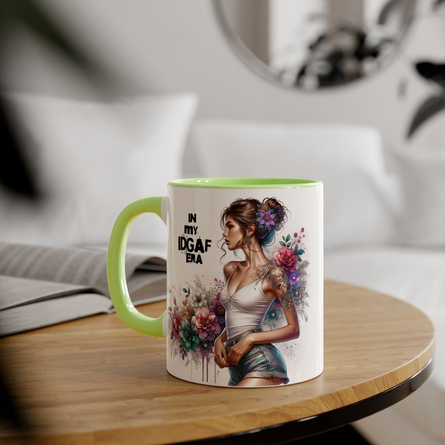 In My IDGAF Era Accent Mug - Black Ceramic Tea/Coffee Cup, Personalized Gift for Her, Quirky Home Decor, Unique Birthday Present, [...]