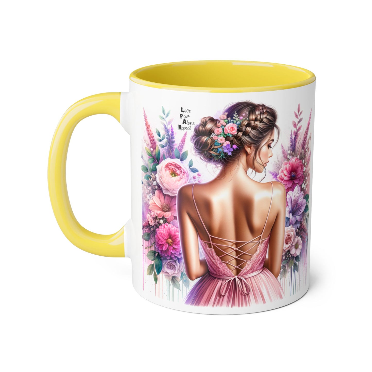 Floral Elegance Mug - Inspirational Coffee Cup, Gift for Her, Wedding Favor, Valentine's Day, Home Decor