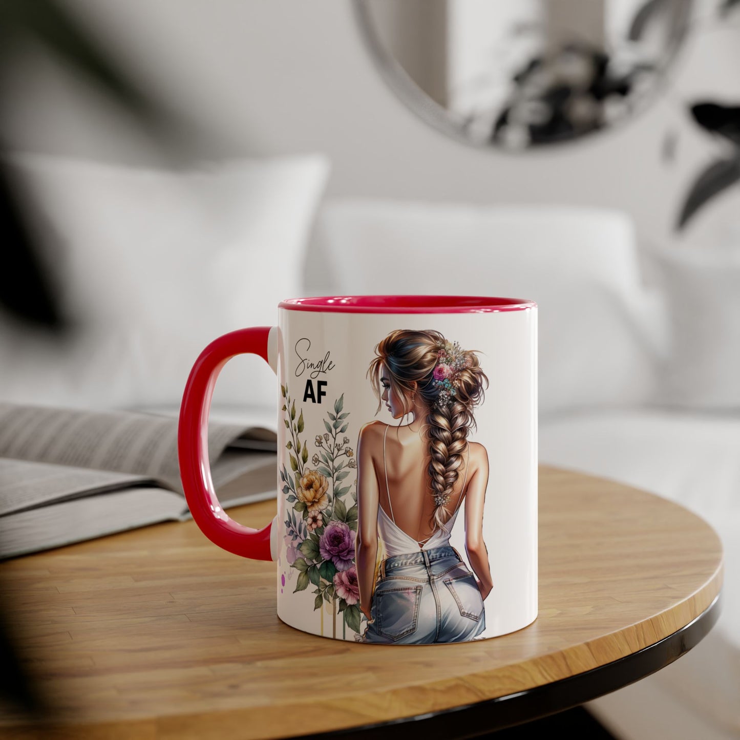 Single AF Chic Floral Accent Mug for Single Ladies | Perfect Gift for Birthdays, Weddings, or Just Because