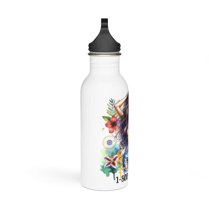 1-800-Boys-Lie Trendy Stainless Steel Water Bottle with Floral Design, Fitness Water Bottle, Cute Drink Flask, Gift for Her, Eco-Friendly Hydration
