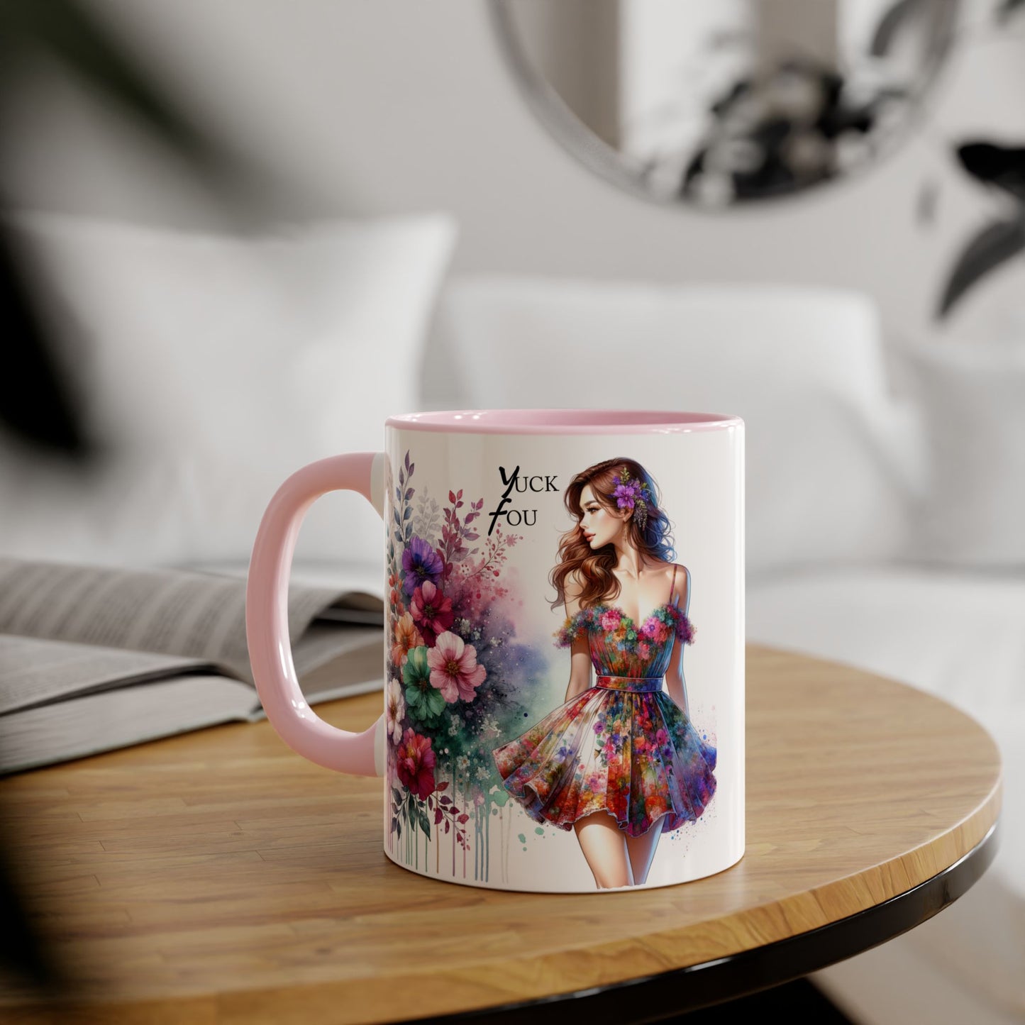 Yuck Fou Floral Accent Mug, 11oz Coffee Cup, Colorful Gift for Her, Art-Inspired Tea Mug, Unique Ceramic Drinkware, Birthday, Mother's Day, [...]