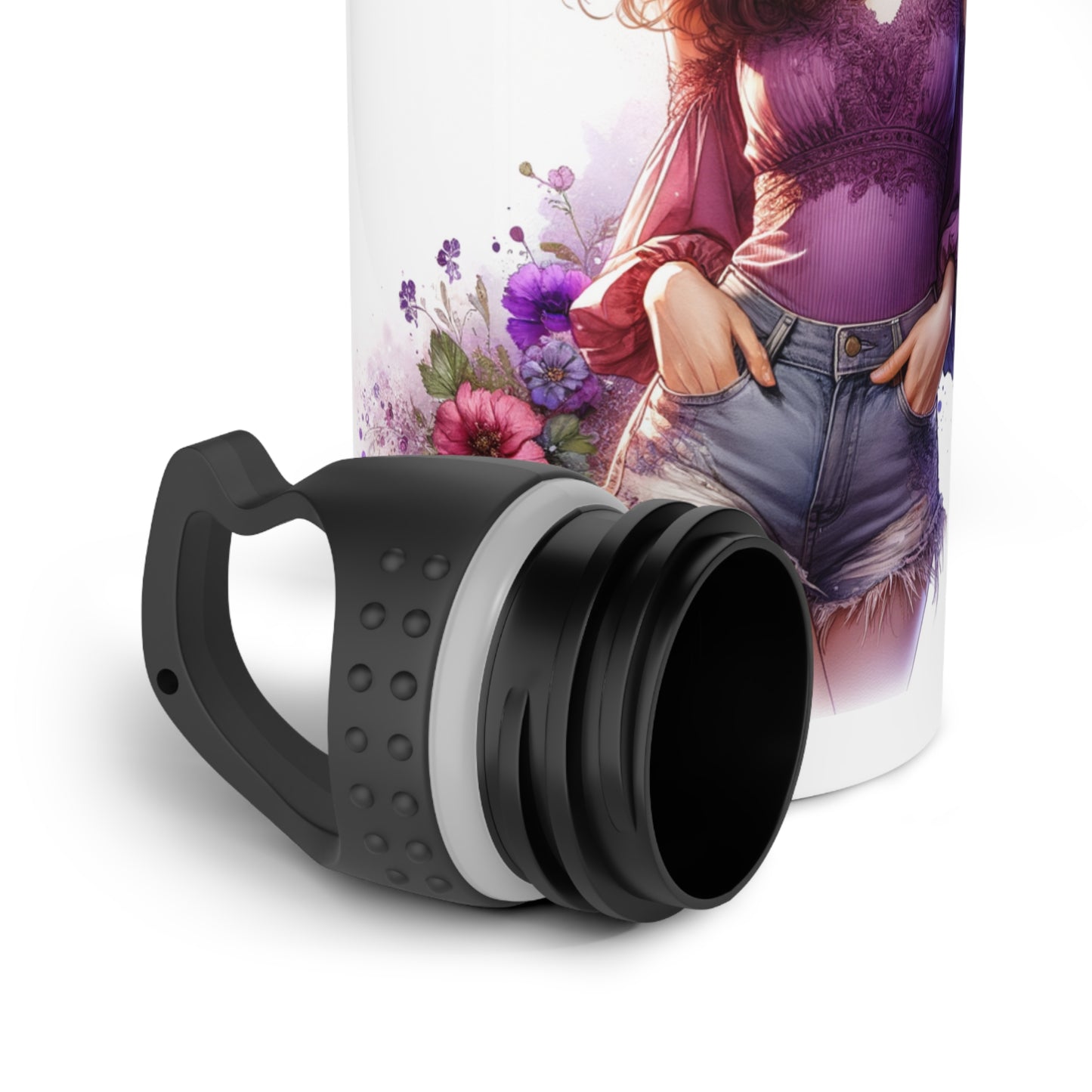 I'm Too Cute For My Ex  Stainless Steel Water Bottle for Her, Funny Gift for Friends, Eco-Friendly Sports Bottle, Floral Design, Hydration Accessory