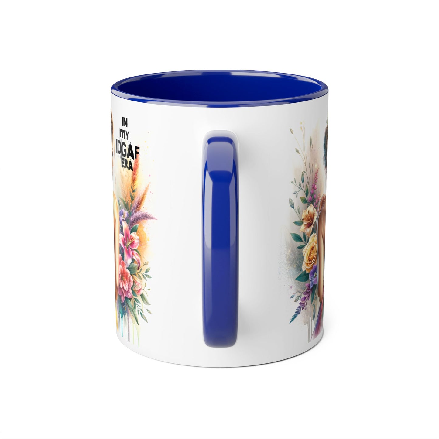 Bold Floral IDGAF Era Mug, Artistic Coffee Cup, Gift for Her, Self-Care, Coffee Lovers, Inspirational Drinkware