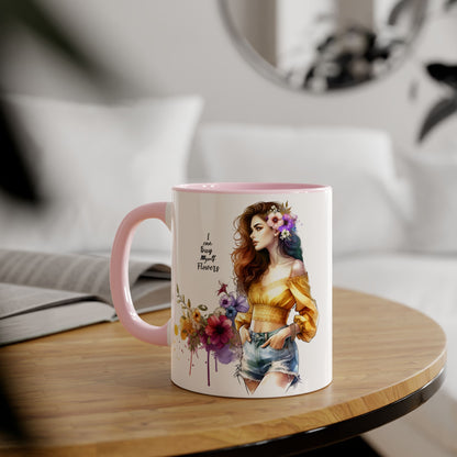 I Can Buy Myself Flowers Floral Bohemian Accent Mug - Perfect Gift for Flower Lovers, Art Enthusiasts, Home Decor, Spring Celebrations, Coffee Lovers