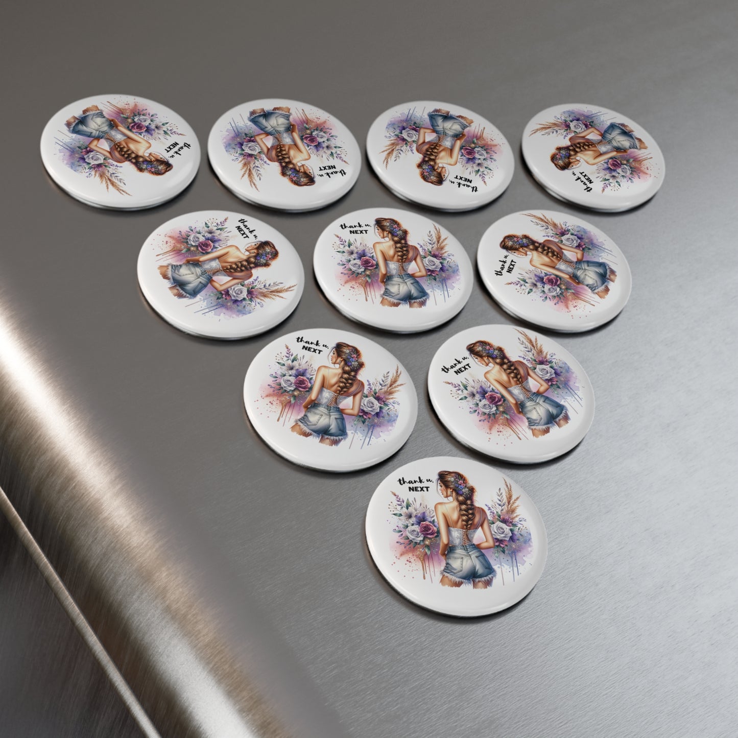 Button Magnet, Round (1 & 10 pcs)Thank U, Next Decorative Round Magnet, Gifts for Her, Refrigerator Decor, Chic Home Accessory, Unique Birthday Gift