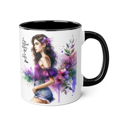 I Was Married Before But I'm Better Now Humoristic Empowered Woman Mug, Inspirational Coffee Cup, Motivational Gift for Her, Affirmation Mug, Unique Artwork Mug