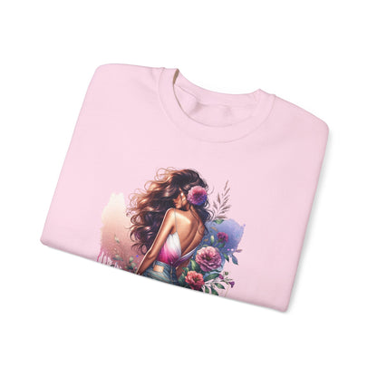 1-800-Boys-Lie Boss Babe Floral Sweatshirt | Unisex Comfortable Crewneck, Trendy Gift for Her, Affirmation Clothing, Cozy Fashion