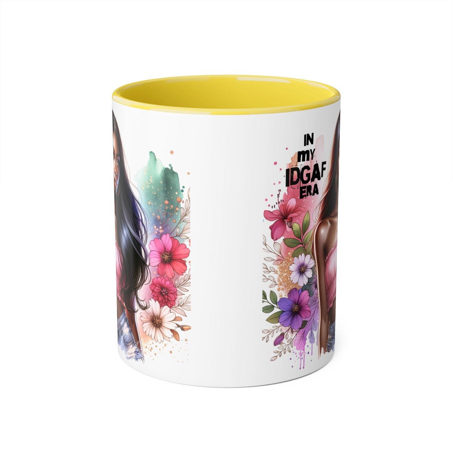 Empowering IDGAF Era Mug | Bold Coffee Cup | Inspirational Gift | Floral Art | Self-Love Statement