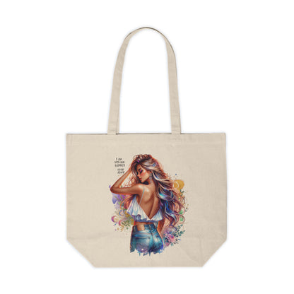 I Am My Own Happily Ever  After Stylish Canvas Shopping Tote with Inspirational Quote | Eco-Friendly Fashion Bag, Reusable Grocery Bag, Summer Tote, Gift for Her