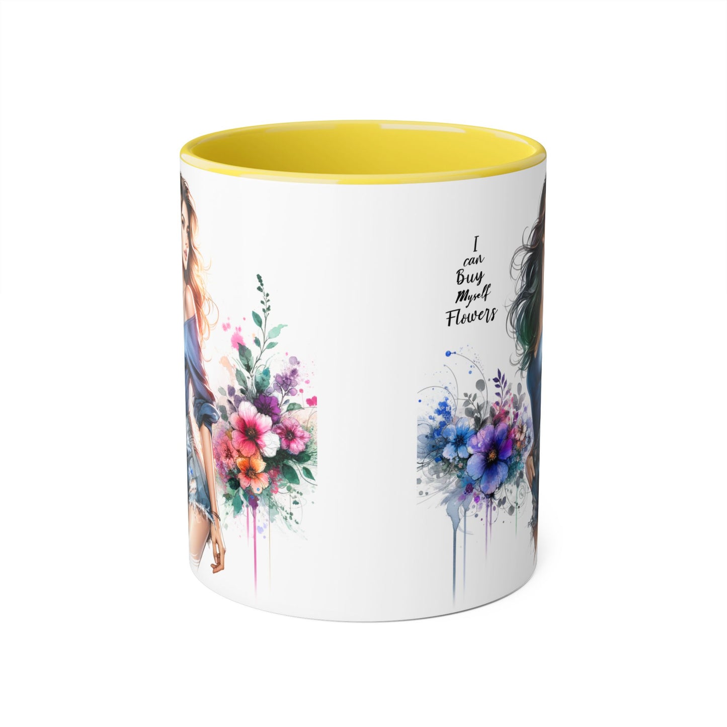 I Can Buy Myself Flowers Floral Twist Coffee Mug, Art Mug, Gift for Her, Creative Home Decor, Birthday Mug, Inspirational Drinkware, Busy with Flowers