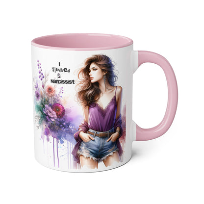 Stylish Quote Mug, Fashion Lover Gift, Narcissist Coffee Cup, Floral Design Mug, Unique Drinkware for Her