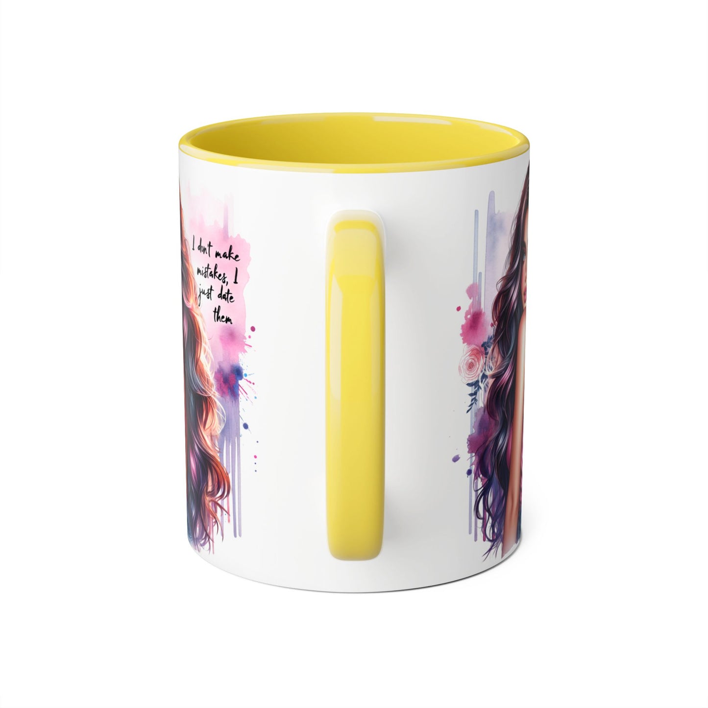 I Don't Make Mistakes, I Date Them Vibrant Accent Mug, Inspirational Coffee Cup, Artful Drinkware, Gift for Her, Motivational Mug, Home Decor, Unique Ceramic Cup