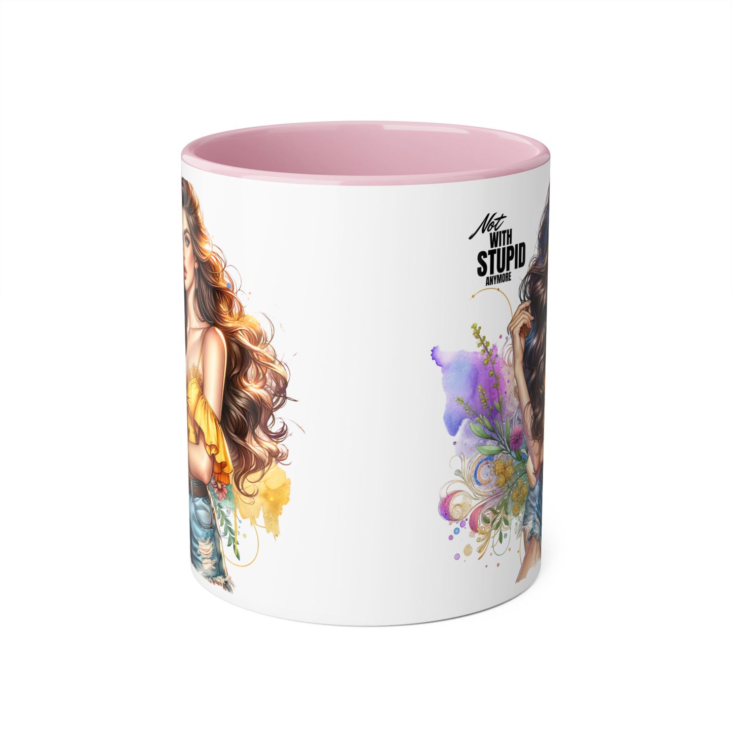 Not With Stupid Anymore Humoristic 11oz Accent Mug