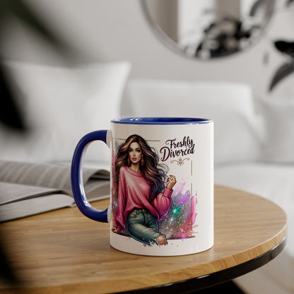 Freshly Divorced Accent Mug | Empowering Coffee Cup for Newly Single | Celebrate New Beginnings | Humorous Gift for Friends | Divorce [...]