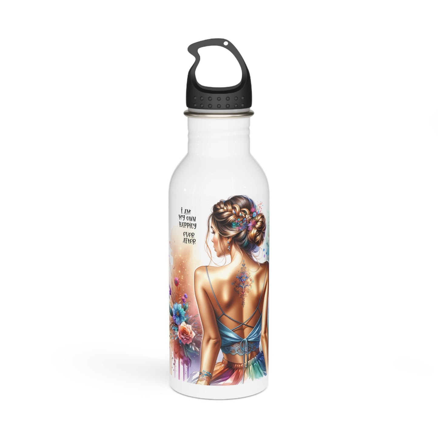 I Am My Own Happily Ever After Floral Inspirational Stainless Steel Water Bottle - Eco-Friendly Outdoor Drinkware