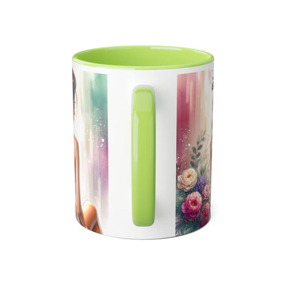 Elegant Floral Accent Mug - Perfect for Coffee Lovers, Gift for Her, Tea Time, Home Decor, Birthdays or Celebrations