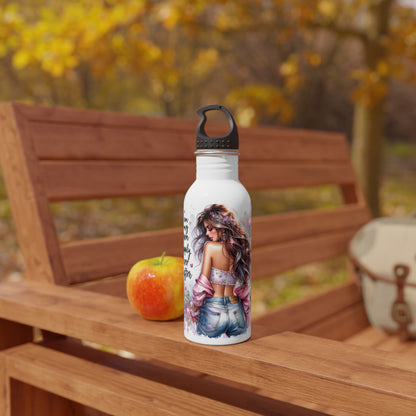 Stainless Steel Water Bottle - 'I Am My Own Happily Ever After' Inspirational Design for Fashion Lovers