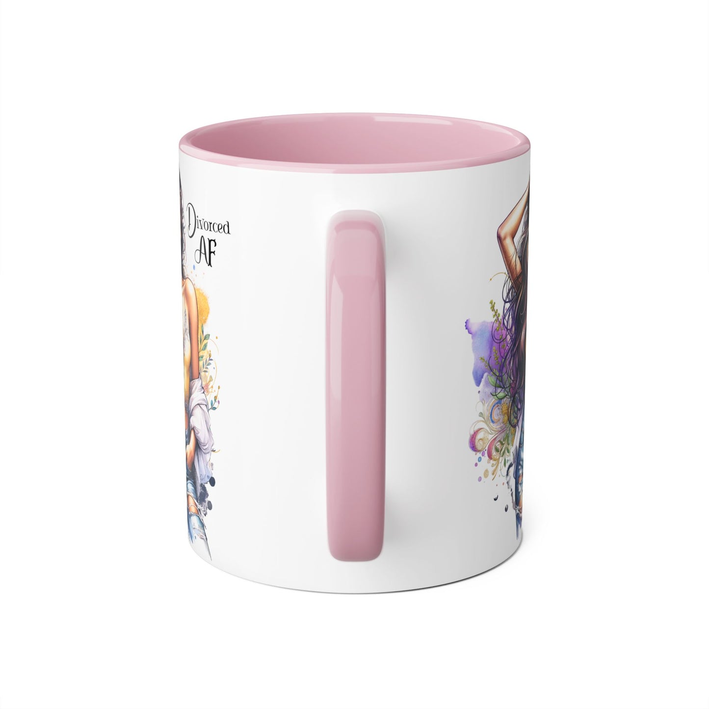 Divorced AF Mug, Stylish 11oz Accent Mug for Coffee Lovers, Perfect for Gifts, Self-Care and Empowerment, Unique Art Design