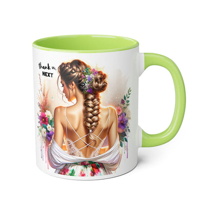 Thank U, Next Chic Floral Accent Mug, Next Season Inspired Coffee Cup, Gift for Her, Boho Style Drinkware, Home Decor, Unique Birthday Present